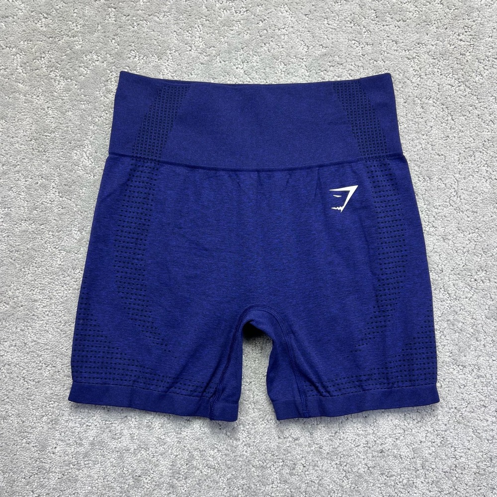 Gymshark Shorts Womens Medium Blue Vital Seamless 2.0 Marl High Rise Athletic